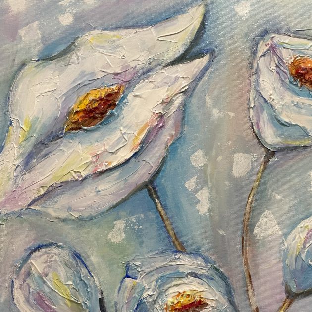 ForYou - flowers & decor ⇨ Acrylic painting on canvas - «White poppies» - 2
